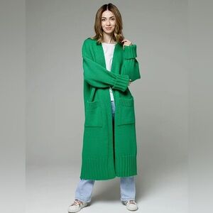 Amazon Kelly Green Open Front Cardigan